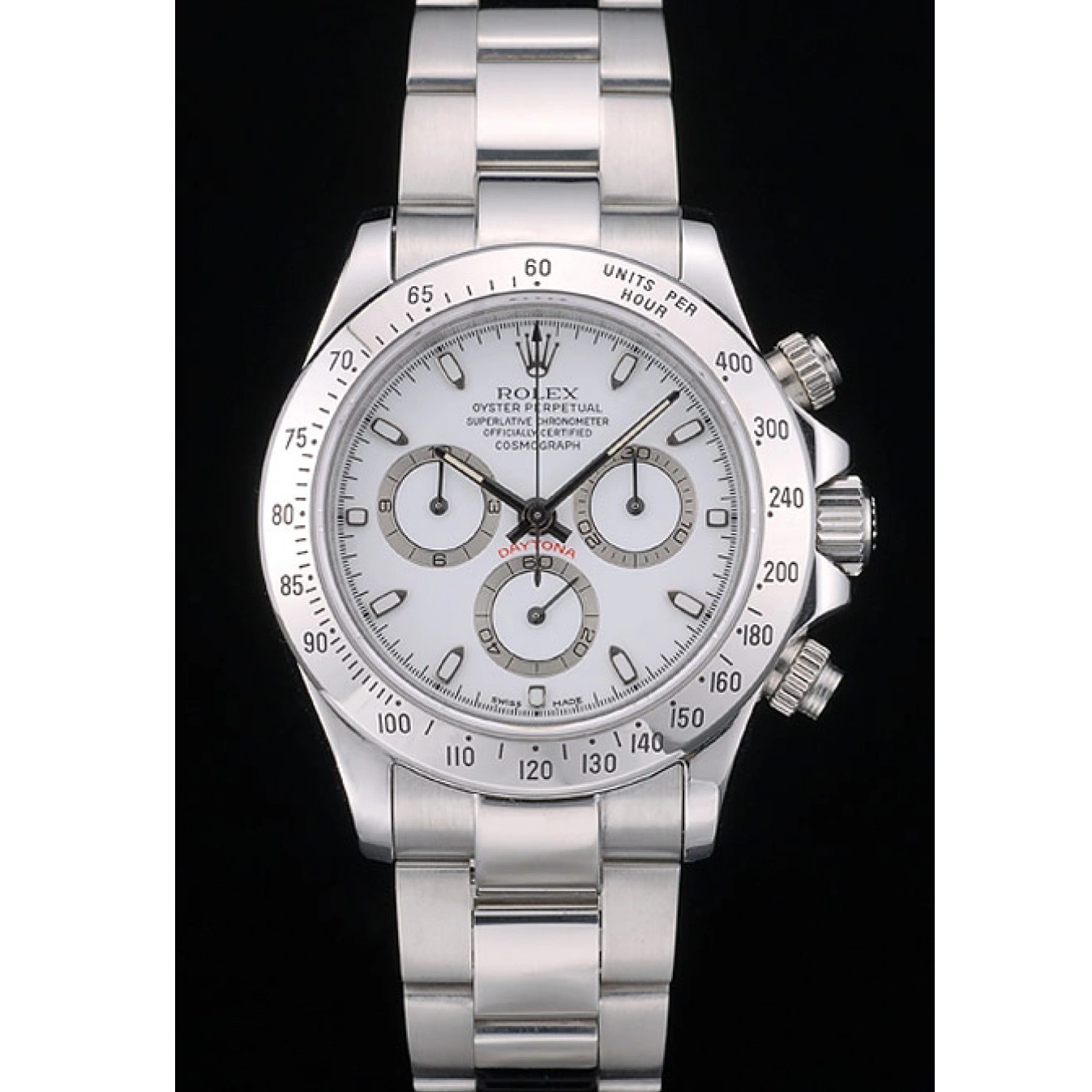 MiroTime 0811 Swiss Rolex Daytona Stainless Steel Bracelet White Dial 80297